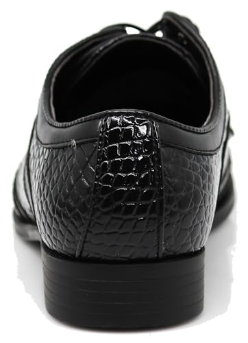 Image of ODN Men's Alligator Crocodile Print Oxfords Fashion Lace Up Dress Shoes