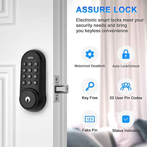 Hugolog Deadbolt Lock Electronic,Keypad Keyless Entry Door Lock Motorized Auto-Locking Easy to Install High Security Material for Metal Home & Office - Thumbnail 2