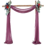 Amplia aplicación: la tela drapeada para arco de boda es perfecta para bodas, escenarios, fiestas, techos, compromisos, recepciones, salones profesionales, fotografía de escenarios de boda, cabinas de fotos, ceremonias y mucho más. Estos pañuelos suaves y transparentes son perfectos para añadir un toque de elegancia adicional a tus bodas y fiestas.