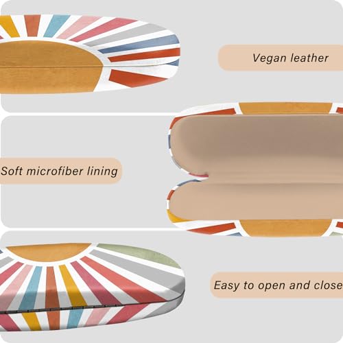 Image of Eyeglasses Case Hard Shell Protective Case for Glasses Eyeglass Box with Cleaning Cloth for Girls Women Cute Aesthetic