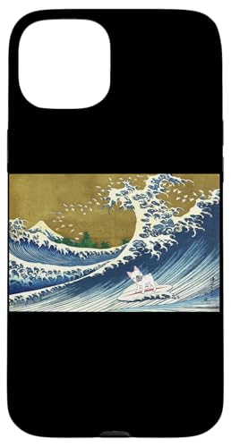 Mens Womens Funny Retro Vintage Surfing Wave Frenchie Lover �X�}�z�P�[�X iPhone 15 Plus �p