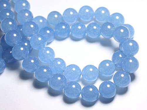 Perles de jade 14 mm de qualité supérieure LKBEADS bleu clair éclatant