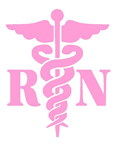 Sassy Stickers Caduceus Registered Nurse RN Pink Sticker Decal