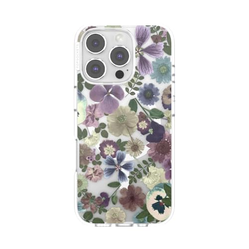 PopSockets iPhone 16 Pro Case Compatible with MagSafe, Phone Case for iPhone 16 Pro, Wireless Charging Compatible, Case Only - Pressed Flowers