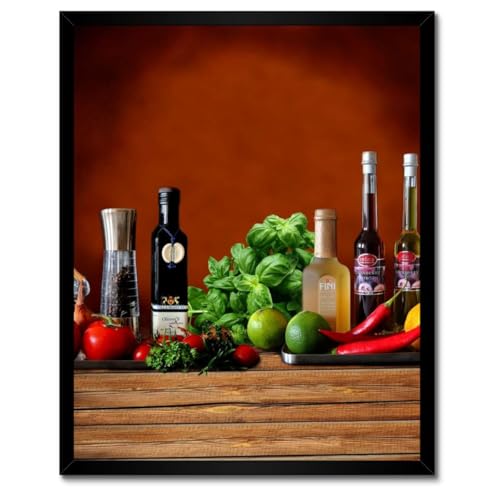 Poster Épices pour la cuisine avec cadre blanc 40 x 50 cm finition premium H1668M