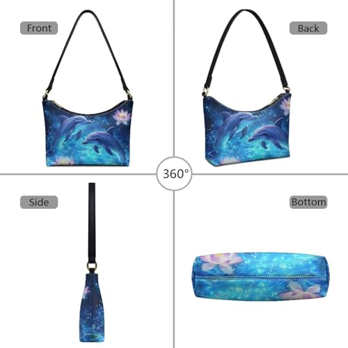 Image of Handbag for Women Leather Underam Shoulder Bag with Zipper Fashion Work Purse Waterproof Travel Wallet