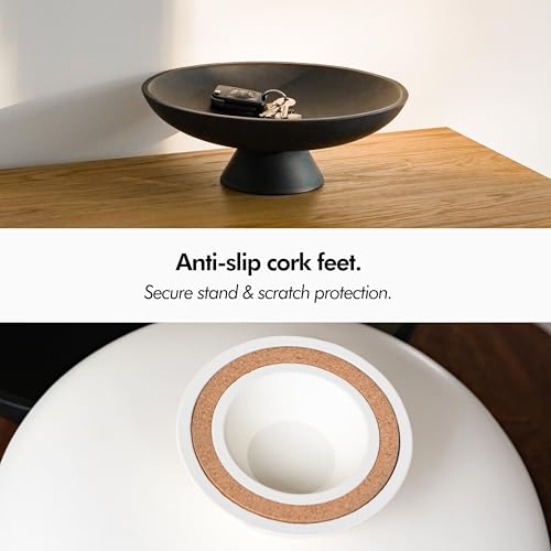 KIVY Concrete Fruit Bowl for Kitchen Counter - Large Decorative Bowl for Home Decor - Modern Key Bowl for Entryway Table - Pedestal Bowl - Decorative Bowls for Home Decor - Black Fruit Bowl Decor - Image 5