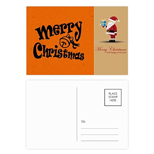 Cartes postales noires Merry Christmas lot de 20 pour voeux