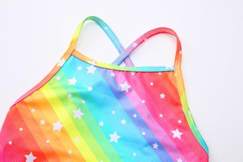 Image of Girls' Sparkle One-Piece Swimsuit 4-12Y Adjustable Crossback Straps Shimmer Bathing Suit for Beach Pool