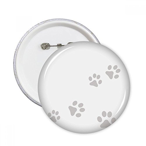 Badge bouton rond chat mignon empreinte patte grise decoration vetement lot de 5