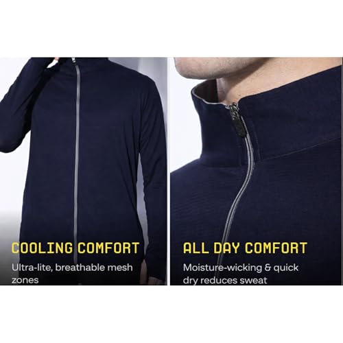Image of MIA FASHION Men's Sunscreen Jacket with UPF 50+ UV Protection - Lightweight Breathable Quick Dry Summer Jacket for Sun & Pollution Protection, Ideal for Biking, Gym, Hiking & Outdoor Sports