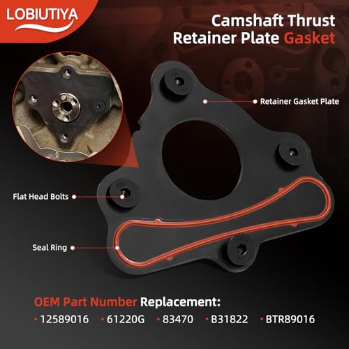 Image of TCS45993 Camshaft Retainer Plate Gasket Kit with 12612350 Oil Pan Gasket, 635-518 Rear Main Seal and Timing Cover Gasket for Chevy GMC 4.8L 5.3L 6.0L 6.2L LS Engines Silverado Tahoe Yukon