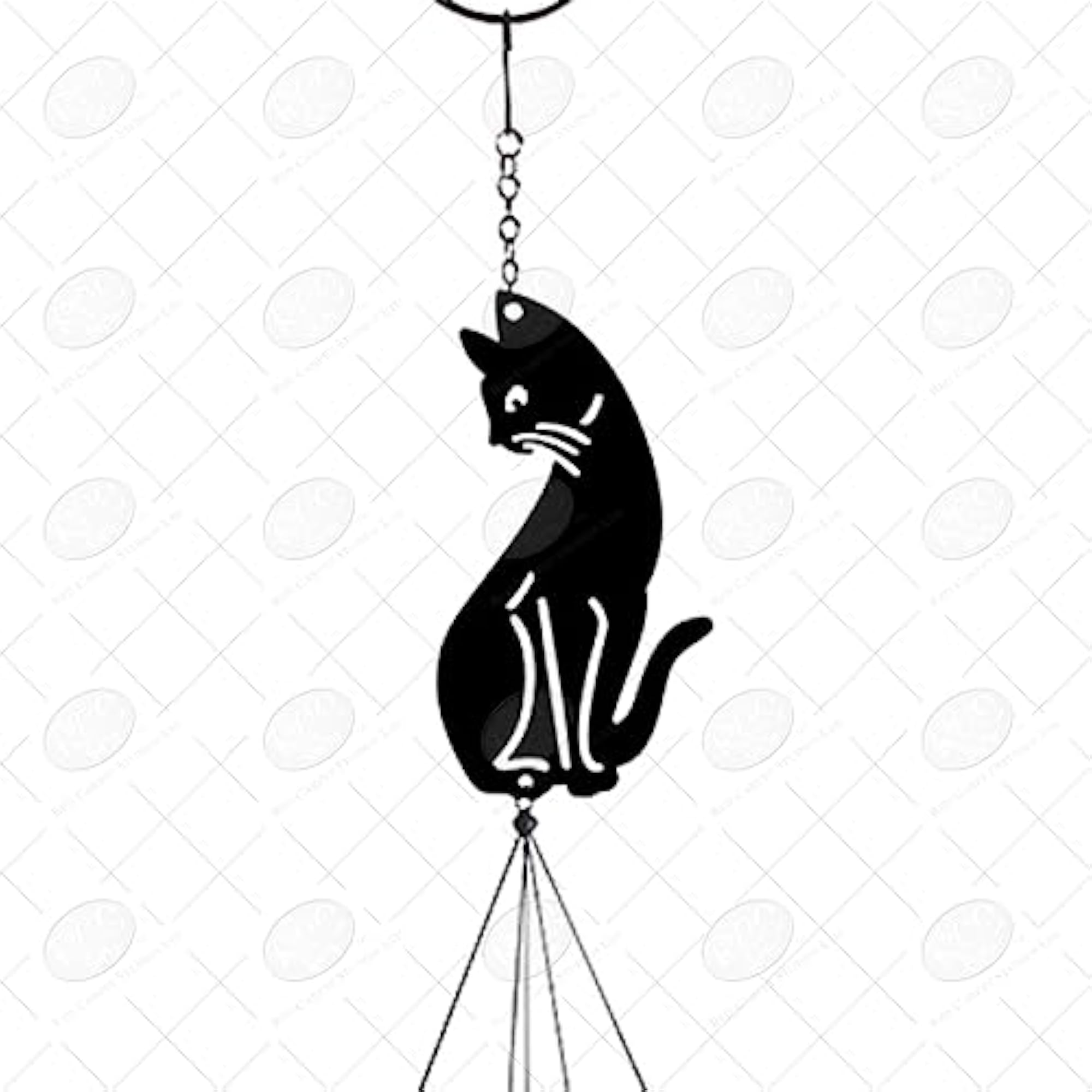 Decorative Cat Shadow Garden Chime, 40-Inch