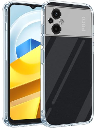 Image of Jkobi Back Case Cover for Poco M5 (Silicone Clear Shockproof Case with Camera Protection | Soft and Flexible | Transparent)