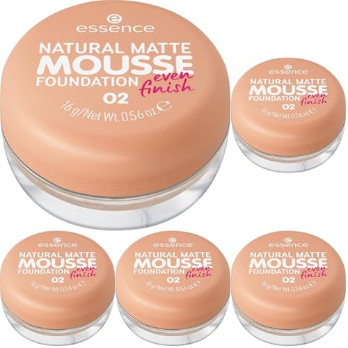 Essence - Fond de Teint Mousse Natural Matte Mousse - 02 (Lot de 5)
