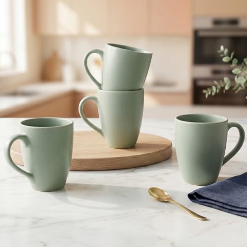 Image of The Earth Store Mint Marble Matte Coffee Mug - 300ML Ceramic Coffee Mugs Set of 4 | Microwave & Dishwasher Safe Mugs for Gift | Home | Office | Restaurant | Daily Use Tea Mug