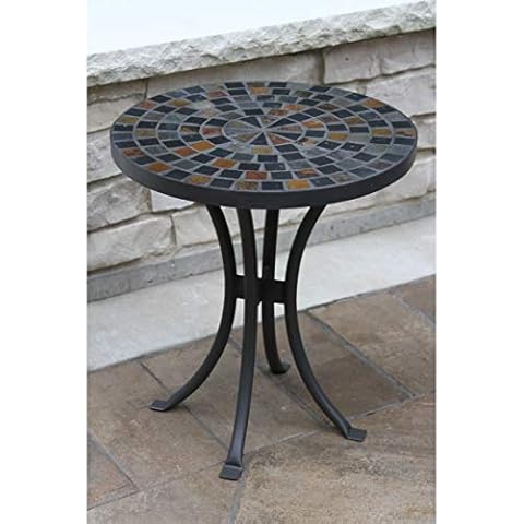 18-inch Slate Mosaic Accent Table Cover