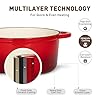 MAISON ARTS Enamel Cast Iron 7 Piece Cookware Set, Heavy Duty Dutch Ovens Pot with Lid, Red Non Stick Pots and Pans Sets, Oven Safe up to 500°F #4