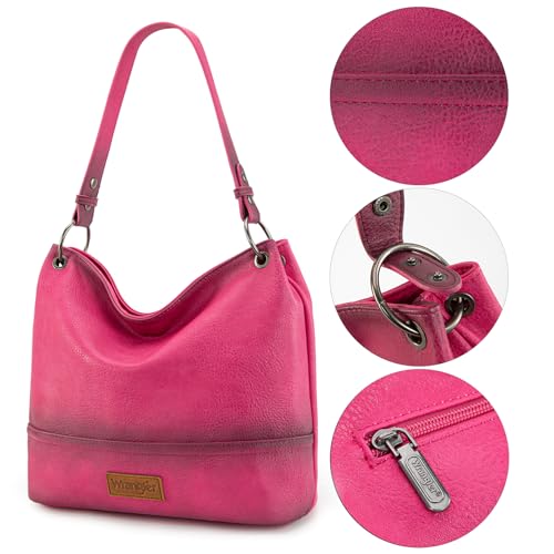 Image of Wrangler Hobo Bags for Women Vegan Leather Top Handle Shoulder Purses and Handbags