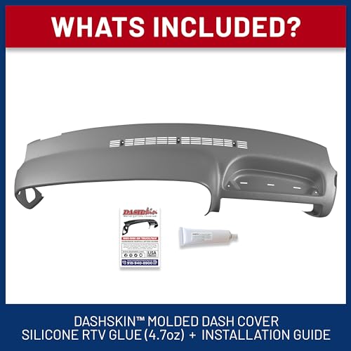 DashSkin USA Molded Dash Cover Compatible with 95-96 GM SUVs and Pickups in Medium Grey (13* Trim Code) - Easy Cracked Dashboard Fix - Made in America