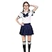 Lovely Japan School Uniform Students Uniform Set Sailor Suit Cosplay Costumes (Navy, L)