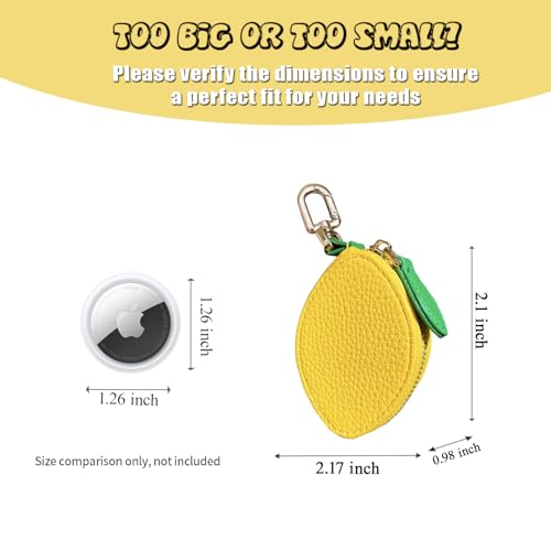 Image of 2.95 x 2.1 Inch Lemon Fruit Bag Charm Cute Mini Coin Purse Keychain,Mini Leather Coin Pouch Change Purse for Backpack Decoration,Coin Lemon Wallet for Girl Women