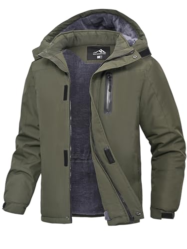 Peakwell Hommes Doublé Chaud Veste D'hiver Imperméable et Coupe-Vent Blouson de Ski Fonctionnel...