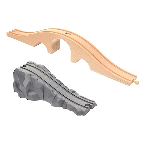 SUPVOX Fine Crafted Wooden Toy Train Bridge Track Expansion for Boys and Girls' Railway Scene