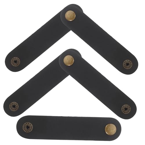 TEHAUX 5 piezas Sujetacables para debajo del escritorio Organizador de cordones de cuero miniatura 1