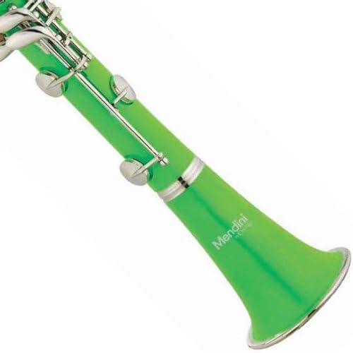 Mendini MCT-G+SD+PB+92D Green ABS B Flat Clarinet with Tuner, Case, Stand, Mouthpiece, 10 Reeds and More