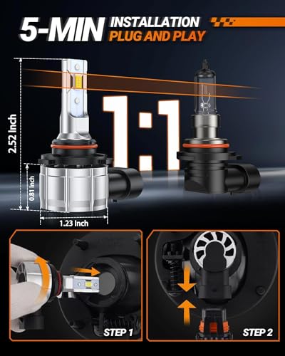 Image of SEALIGHT H10 9145 LED Fog Light Bulbs or DRL, 600% Brightness 9040 9045 9140 Fog Lights LED Bulb for Car, 6500K Cool White Dual-row CSP Chips, 1:1 Mini Size, Pack of 2