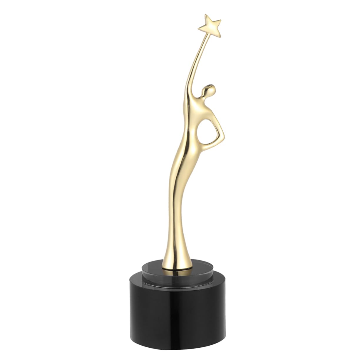 Siegerpokal Goldene Metalltrophäe aus Zinklegierung mit Kristall für Kinderparty als Auszeichnungstrophäe und Mitgebsel Kindergeburtstag