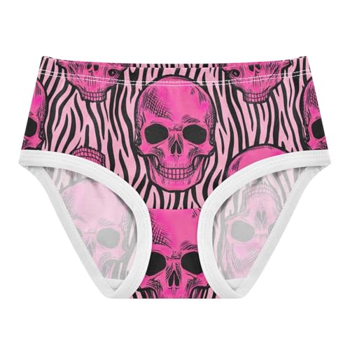 Funny Pink Skulls Zebra Stripes Toddler Underwear Custom 2t Cotton Girl Panties Cute Print Briefs Girls Undies