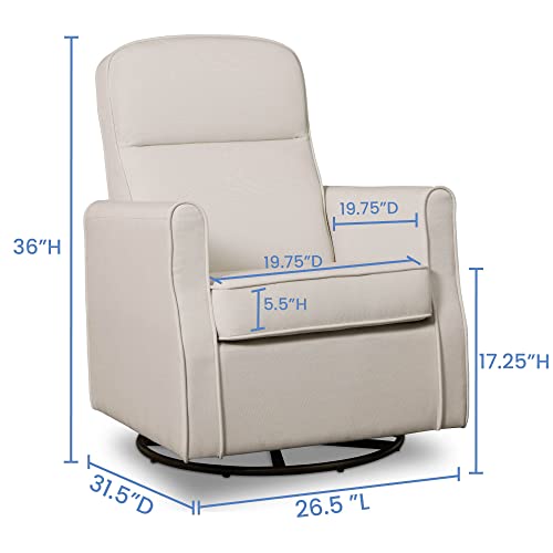 Image of Delta Children Blair Slim Nursery Glider Swivel Rocker Chair, Cream