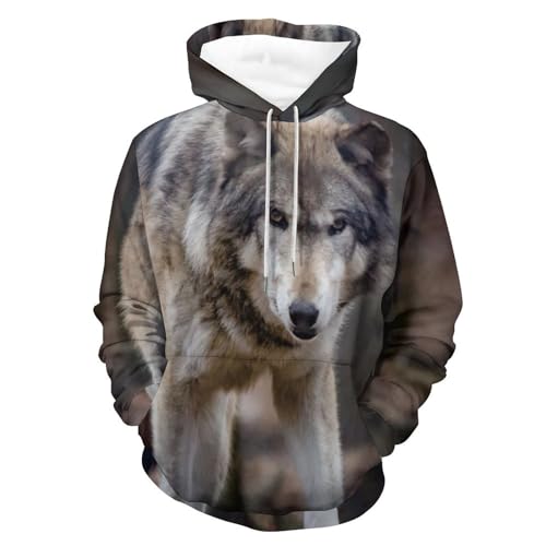 Sweats à capuche loup contre le froid avec ce pull unisexe confortable manche longue S