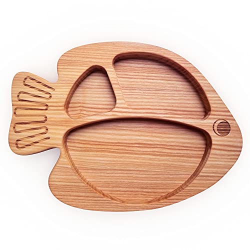 LELEKKA Plato de madera para niños, cuenco de bebé, plato de postre, plato infantil, cuenco (pescado), Ucraniano hecho a mano Cover