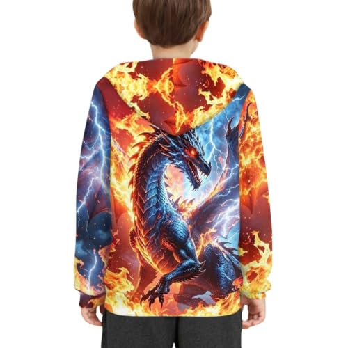 Image of WELLFLYHOM Boys Hooded Sweatshirts Hoodie Pullover Cool Graphic Crewneck Blouses Size 6-16
