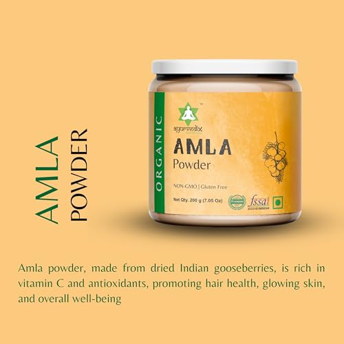 Image of Ayurvedix Organic Amla Powder 600g | Indian Gooseberry (Amla) Powder | Supports Hair, Skin & Digestive Wellness | Rich in Vitamin C | No Added Preservatives | Jaivik Bharat & USDA Certified
