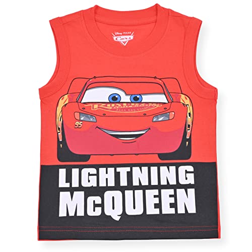 Disney Cars Lightning Mcqueen Boys’ 2 Pack Tank Tops For Toddler And Little Kid – Red/Grey #TOP1