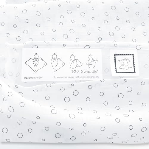 Image of SwaddleDesigns Marquisette Receiving Swaddle Blanket for Baby Boys & Girls, Soft Premium Cotton Muslin, Best Shower Gift, Soft Black Champagne