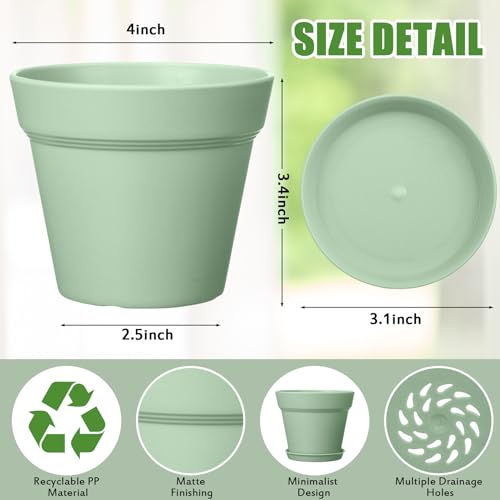 Pots de fleurs avec trou de drainage et soucoupe pour crèches - 3