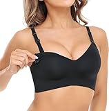 momcozy Still-BH Ohne Bügel, Nahtloser Komfort-Schwangerschafts-BH, Gepolsterte Natürliche Form, Weiche Umstands Schlaf Bralette Seamless