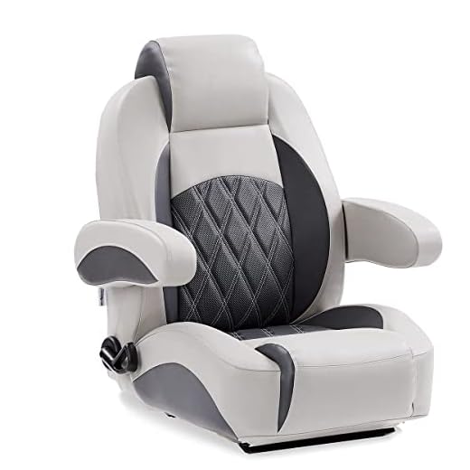DeckMate Luxury Reclining Pontoon Captain's Chair - Gray and Charcoal (RCL-500)