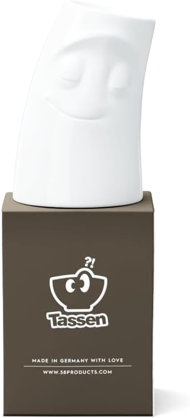 TASSEN Candle Cuddler, Cuddly Face, Tall Candle Holder, Porcelain (White)