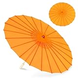 Bestage 33' Orange Nylon Decoration Handmade Parasol Umbrella Chinese Japanese Asian DIY Art Dance Classical Umbrella for Wedding Parties Photography Costumes Cosplay (1 PCS Orange)