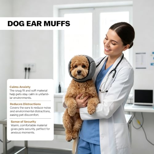 Image of Dog Ear Muffs, No Flap Ear Wraps for Dogs Hematoma - Waterproof Elastic Ear Cover with Calming Hoodie