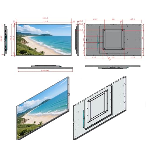 Image of 55inch 4K Digital Signage Display, 2000nits High Brightness, LCD Monitor Slim Fit Frameless Advertising Display, Wall Mount Digital Display, CMS Remote Publishing, 7 /24 Timer Switch, Built-in Speaker