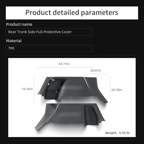 LUCKEASY 17PCS Interior Suits for Tesla Model Y Juniper 2025+ Front & Rear Door Threshold Protector | Center Console Anti-Kick Pad | Tailgate Mat & Bumper Guard | Rear Trunk Side Protective Cover by LUCKEASY - Image 7