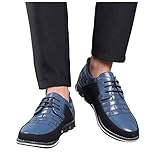 LLDG Herren Mokassins Loafers Freizeitschuhe Atmungsaktiver Komfort Wanderschuhe Mode Büro Abendschuhe Slipper Männer Fahrschuhe Lässige Business Schuhe Klassischer Schnürschuhe, Blau, 43 EU