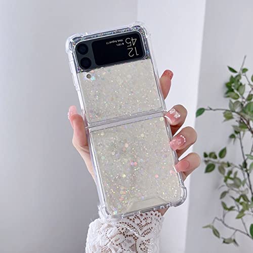 Coque Samsung Z Flip 4 antichoc transparente à paillettes sequin